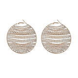 Rhinestone Round Dangle Earrings for Women Statement Accessories