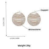 Rhinestone Round Dangle Earrings for Women Statement Accessories
