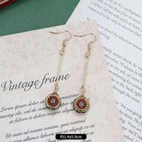 Vintage Ethnic Earrings Nepalese Tibetan Gemstone Retro Style Jewelry