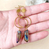 Crystal Irregular Dangle Earrings For Women Girl Party Natural Stone Jewelry