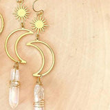 Crystal Irregular Dangle Earrings For Women Girl Party Natural Stone Jewelry