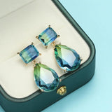 Green Tourmaline Drop Earrings for Women