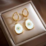 316L Stainless Steel Heart Turquoise Earrings For Women
