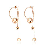 Stainless Steel Tassel Earrings Rose Chain Dangle Earrings