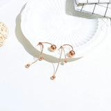 Stainless Steel Tassel Earrings Rose Chain Dangle Earrings