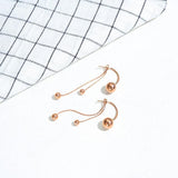 Stainless Steel Tassel Earrings Rose Chain Dangle Earrings