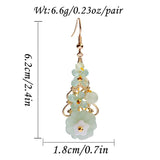 Chinese Style Hanfu Earrings Shell Flower Natural Stone Dangle Ear Rings Jewelry
