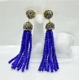 Bohemian Beaded Tassel Earrings Wedding Fringe Hanging Jewelry