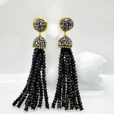 Bohemian Beaded Tassel Earrings Wedding Fringe Hanging Jewelry