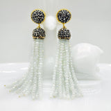 Bohemian Beaded Tassel Earrings Wedding Fringe Hanging Jewelry