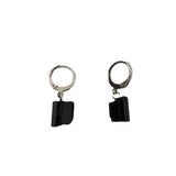 Stainless Steel Tourmaline Earrings Hoop Clip Gemstones Natural Tiny Hoops