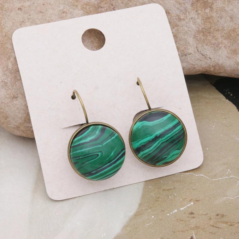 Retro Multicolor Stone Drop Earrings