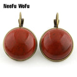 Retro Multicolor Stone Drop Earrings