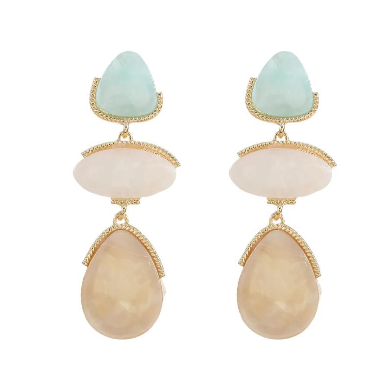Summer Triple Stone Dangle Earrings