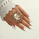 Weird Ring Big Sapphire Women Christmas Accessories Squid Game Jewelry