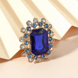 Weird Ring Big Sapphire Women Christmas Accessories Squid Game Jewelry