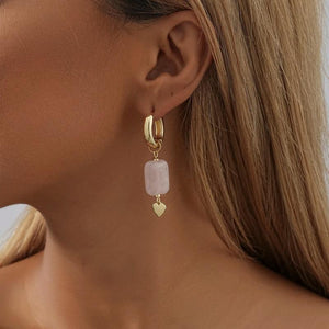 Natural Stone Pendant Earrings for Women Street Shoot Jewelry