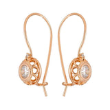 Rose Natural Zircon Ball Drop Earrings 585 for Women