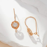 Rose Natural Zircon Ball Drop Earrings 585 for Women