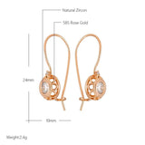 Rose Natural Zircon Ball Drop Earrings 585 for Women