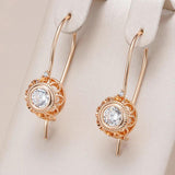 Rose Natural Zircon Ball Drop Earrings 585 for Women