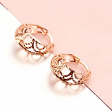 14K Rose Gold Hoop Earrings for Women Elegant Party Jewelry