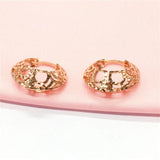 14K Rose Gold Hoop Earrings for Women Elegant Party Jewelry