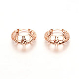 14K Rose Gold Hoop Earrings for Women Elegant Party Jewelry