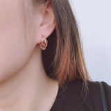 14K Rose Gold Hoop Earrings for Women Elegant Party Jewelry