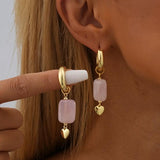 Natural Stone Pendant Earrings for Women - Party Jewelry