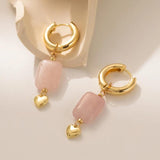 Natural Stone Pendant Earrings for Women - Party Jewelry
