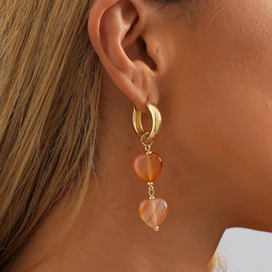 Natural Stone Pendant Earrings For Women - Birthday Gift Jewelry