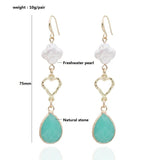 NeeFuWoFu Stone Earrings Freshwater Pearl Spherical Charm Large Brinco