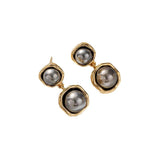 Vintage Gray Bead Dangle Earrings 925 Silver Needle For Women Wedding