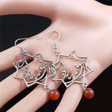 Persian Love Poem Stone Earrings Women Silver Jewelry