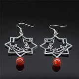 Persian Love Poem Stone Earrings Women Silver Jewelry