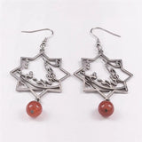 Persian Love Poem Stone Earrings Women Silver Jewelry
