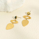 Vintage African Turquoise Drop Earrings - 18K Plated Stainless Steel