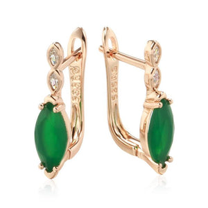 Emerald Green Zircon Earrings for Women