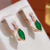 Emerald Green Zircon Earrings for Women