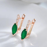 Emerald Green Zircon Earrings for Women