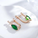 Emerald Green Zircon Earrings for Women