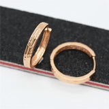 Classics 585 Purple Shining Hoop Earrings 14K Rose Plated for Women