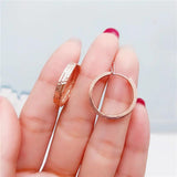 Classics 585 Purple Shining Hoop Earrings 14K Rose Plated for Women