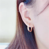 Classics 585 Purple Shining Hoop Earrings 14K Rose Plated for Women
