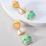 Geometric Stone Dangle Earrings Resin Jewelry Accessories