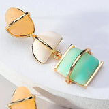 Geometric Stone Dangle Earrings Resin Jewelry Accessories