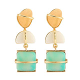 Geometric Stone Dangle Earrings Resin Jewelry Accessories