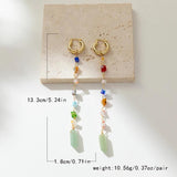 Colorful Stone Copper Pendant Tassel Earrings