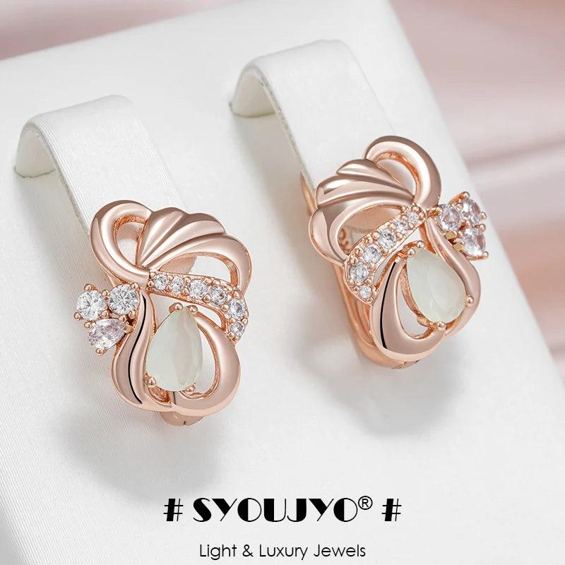 Green Emerald Zircon Flower Earrings 585 Roe Fine Jewelry